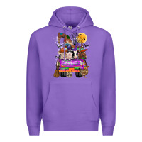 Purple Hallloween Farm animals Truck Premium Hoodie - CowhideDigitalArt