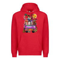Red Hallloween Farm animals Truck Premium Hoodie - CowhideDigitalArt