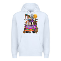 White Hallloween Farm animals Truck Premium Hoodie - CowhideDigitalArt