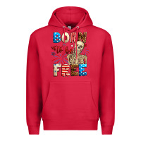 Cardinal Born to be free with skeleton 4th of july Premium Hoodie - Neo Western