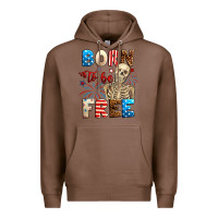 Chestnut Born to be free with skeleton 4th of july Premium Hoodie - Neo Western