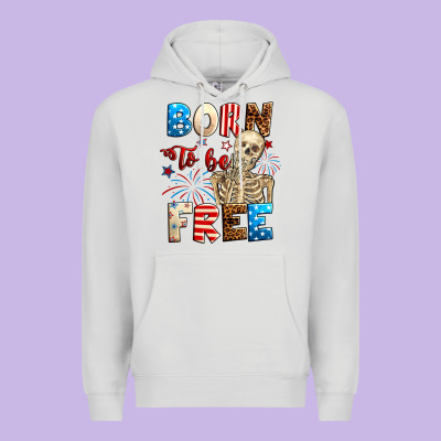 Born To Be Free With Skeleton 4th Of July Premium Hoodie Designed By Neo Western