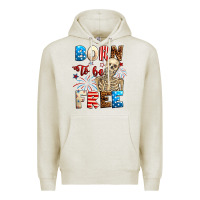 Oatmeal Heather Born to be free with skeleton 4th of july Premium Hoodie - Neo Western