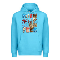 Ocean Blue Born to be free with skeleton 4th of july Premium Hoodie - Neo Western