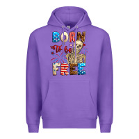 Purple Born to be free with skeleton 4th of july Premium Hoodie - Neo Western