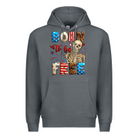 Rock Born to be free with skeleton 4th of july Premium Hoodie - Neo Western