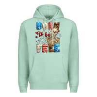 Seafoam Born to be free with skeleton 4th of july Premium Hoodie - Neo Western