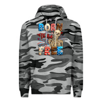 Slate Camo Born to be free with skeleton 4th of july Premium Hoodie - Neo Western
