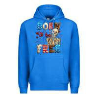 True Royal Born to be free with skeleton 4th of july Premium Hoodie - Neo Western