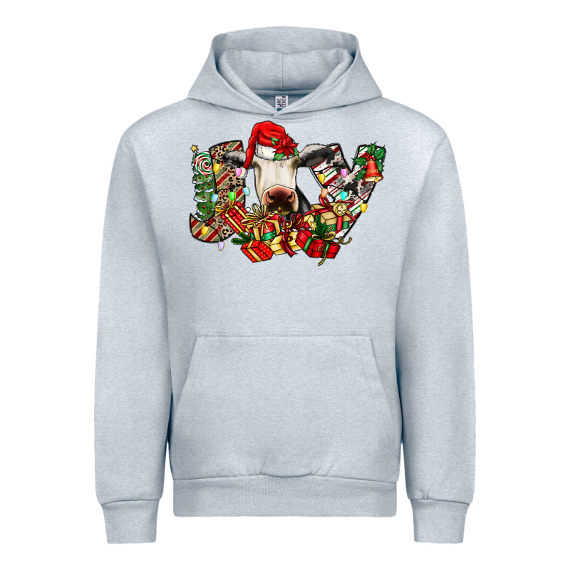 Christmas Joy Cow Urban Hoodie by CowhideDigitalArt | Teevron
