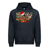 Navy christmas joy highland cow Urban Hoodie - CowhideDigitalArt
