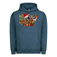 Pigment Midnight Navy christmas joy highland cow Urban Hoodie - CowhideDigitalArt