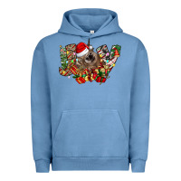 Pigment Pebble Blue christmas joy highland cow Urban Hoodie - CowhideDigitalArt