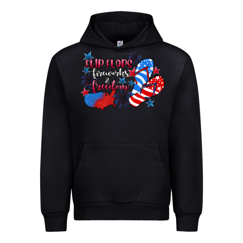 Flip Flops Fireworks & Freedom 4th Of July Urban Hoodie by CowGirlArtShop | Teevron