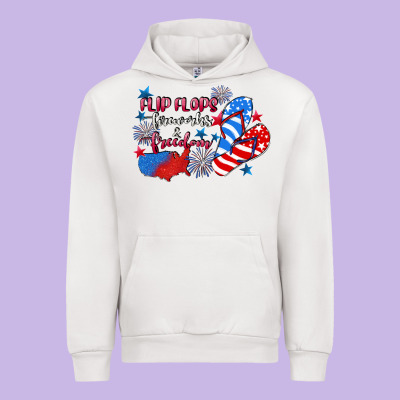 Flip Flops Fireworks & Freedom 4th Of July Urban Hoodie Designed By Cowgirlartshop