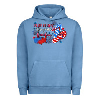 Pigment Pebble Blue Flip flops fireworks & freedom 4th of july Urban Hoodie - CowGirlArtShop