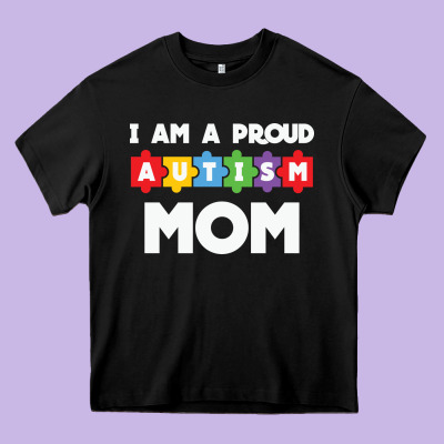 Lil Autism Mom Heavy Core Tee Designed By Cowhidedigitalart