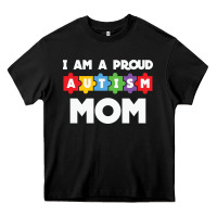 Black LIL Autism Mom Heavy Core Tee - CowhideDigitalArt