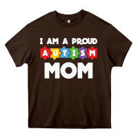Chocolate Brown LIL Autism Mom Heavy Core Tee - CowhideDigitalArt