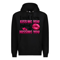 Black i wish i was kissing you instead of missing you Premium Hoodie - FaDigitalArtStudio