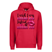 Cardinal i wish i was kissing you instead of missing you Premium Hoodie - FaDigitalArtStudio