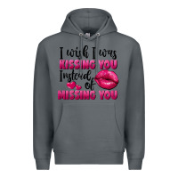Rock i wish i was kissing you instead of missing you Premium Hoodie - FaDigitalArtStudio