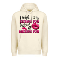 Sandshell i wish i was kissing you instead of missing you Premium Hoodie - FaDigitalArtStudio