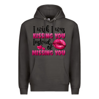 Smoke i wish i was kissing you instead of missing you Premium Hoodie - FaDigitalArtStudio
