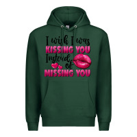 Sports Green i wish i was kissing you instead of missing you Premium Hoodie - FaDigitalArtStudio