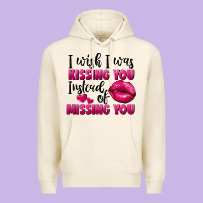 I Wish I Was Kissing You Instead Of Missing You Premium Hoodie Designed By Fadigitalartstudio