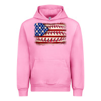 Fuchsia Pink Baseball American flag Urban Hoodie - Neo Western
