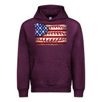 Mauve Wine Baseball American flag Urban Hoodie - Neo Western