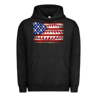 Pigment Black Baseball American flag Urban Hoodie - Neo Western