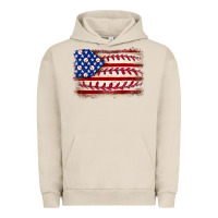 Pigment French Oak Baseball American flag Urban Hoodie - Neo Western