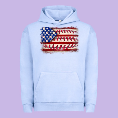 Baseball American Flag Urban Hoodie Designed By Neo Western