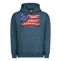 Pigment Midnight Navy Baseball American flag Urban Hoodie - Neo Western