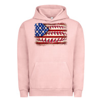 Pigment Salmon Baseball American flag Urban Hoodie - Neo Western