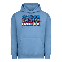Pigment Pebble Blue Freedom freedom freedom 4th of july Urban Hoodie - CowGirlArtShop
