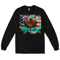Black papa bear american flag  tumbler Long Sleeve Tee - BarkalooDesign