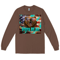 Chestnut papa bear american flag  tumbler Long Sleeve Tee - BarkalooDesign
