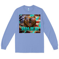 Colony Blue papa bear american flag  tumbler Long Sleeve Tee - BarkalooDesign