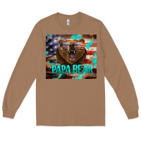 Toasted Coconut papa bear american flag  tumbler Long Sleeve Tee - BarkalooDesign