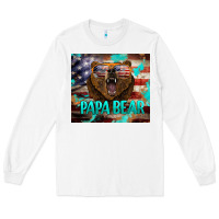 White papa bear american flag  tumbler Long Sleeve Tee - BarkalooDesign