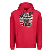 Cardinal Home of the free because of the brave 4th of july Premium Hoodie - CowGirlArtShop
