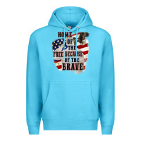 Ocean Blue Home of the free because of the brave 4th of july Premium Hoodie - CowGirlArtShop