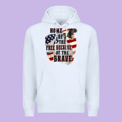 Home Of The Free Because Of The Brave 4th Of July Premium Hoodie Designed By Cowgirlartshop
