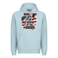 Blue Mist Home of the free because of the brave 4th of july Premium Hoodie - CowGirlArtShop