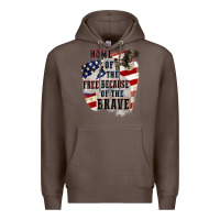 Coffee Home of the free because of the brave 4th of july Premium Hoodie - CowGirlArtShop