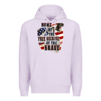Lilac Home of the free because of the brave 4th of july Premium Hoodie - CowGirlArtShop