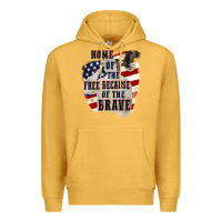 Mustard Home of the free because of the brave 4th of july Premium Hoodie - CowGirlArtShop